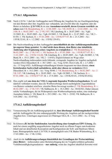 171. § 24 VOL/A - Aufklärung des Angebotsinhalts - Oeffentliche ...