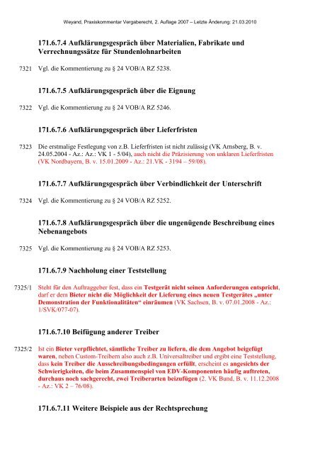 171. § 24 VOL/A - Aufklärung des Angebotsinhalts - Oeffentliche ...