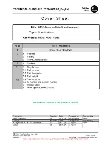 Imds-Material-Data-Sheet treatment