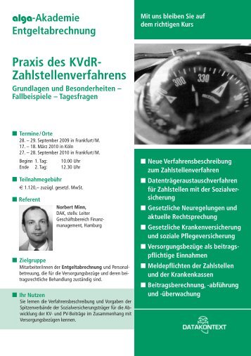 Praxis des KVdR- Zahlstellenverfahrens - DATAKONTEXT