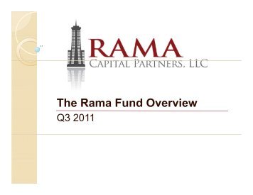 The Rama Fund Overview - Rama Capital Partners, LLC