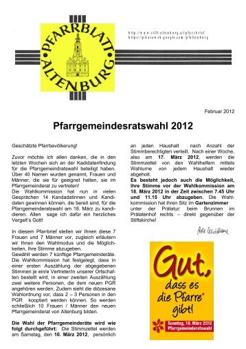 Pfarrgemeindesratswahl 2012 - Stift Altenburg