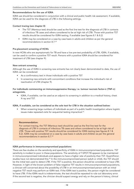 Guidelines on the Prevention and Control of Tuberculosis in Ireland