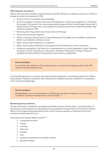 Guidelines on the Prevention and Control of Tuberculosis in Ireland