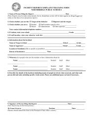 Bullying Incident Report Form - Northbridge Public Schools