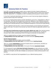 Autonomy Rubric for Teachers (A.R.T.) - Arts Impact