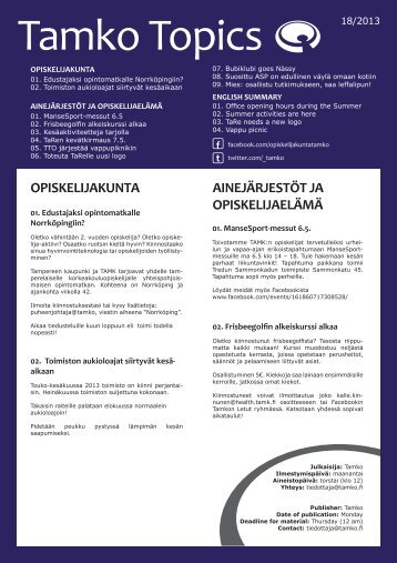 opiskelijakunta ainejÃ¤rjestÃ¶t ja opiskelijaelÃ¤mÃ¤ - Tamko