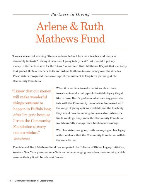 2012 Annual Report - Community Foundation for Greater Buffalo