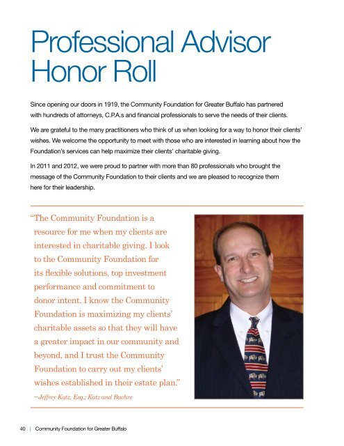 2012 Annual Report - Community Foundation for Greater Buffalo