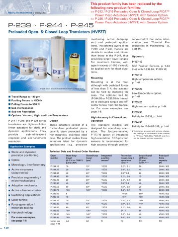 HVPZT - PZT & Piezo Actuators: Sub Nanometer Resolution, Piezo ...