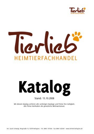 Katalog - Tierlieb Tierbedarf in Beilngries