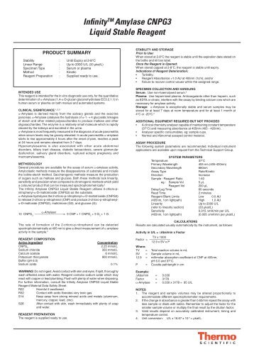 InfinityTM Amylase CNPG3 Liquid Stable Reagent - Thermo Scientific