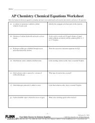 10826 AP Chemistry Chemical Equations Worksheet