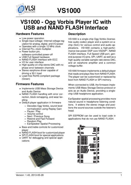 VS1000 Datasheet - VLSI Solution