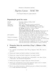 Â´Algebra Linear â MAE 709 - LaboratÃ³rio de MatemÃ¡tica Aplicada