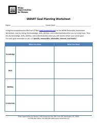 W SMART Goal Planning Worksheet - Wider Opportunities for Women