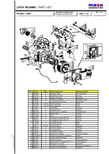 catalogo ricambi / spare parts - Mase Generators of North America