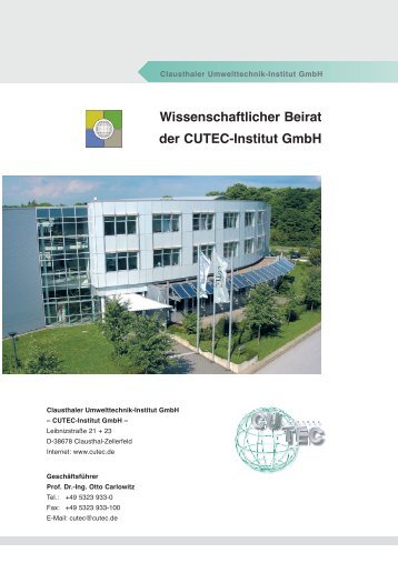 Wissenschaftlicher Beirat der CUTEC-Institut GmbH