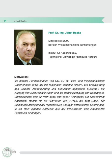 Wissenschaftlicher Beirat der CUTEC-Institut GmbH
