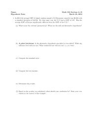 Name: Math 102 Sections A, B Hypothesis Tests March 25, 2013 1 ...