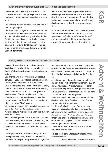 ECHO 35 (Herbst 2010) - Katholische Gesamtkirchengemeinde ...