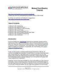 Mutual Fund Basics Tutorial - HMC VMS Home Page