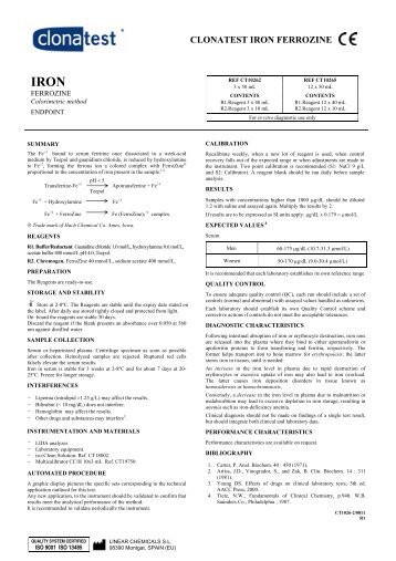 CLONATEST IRON FERROZINE - Linear