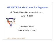 GEANT4 Tutorial Course for Beginners - Triangle Universities ...