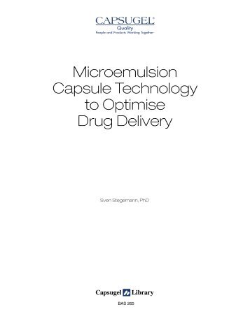 Micro emulsion Capsule Technology to Optimize Drug ... - Capsugel