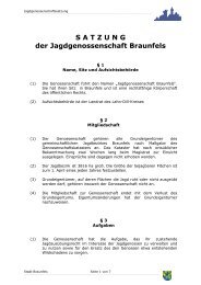 S A T Z U N G  der Jagdgenossenschaft Braunfels - Stadt Braunfels