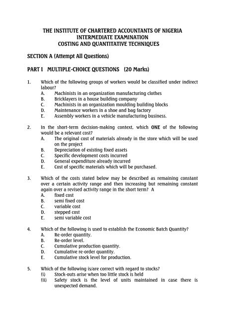 Pilot Questions And Answers For Intermediate The Institute Of