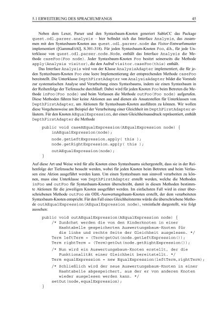 ODL-Sprachkonstrukte und interaktive Benutzerschnittstelle - TUM