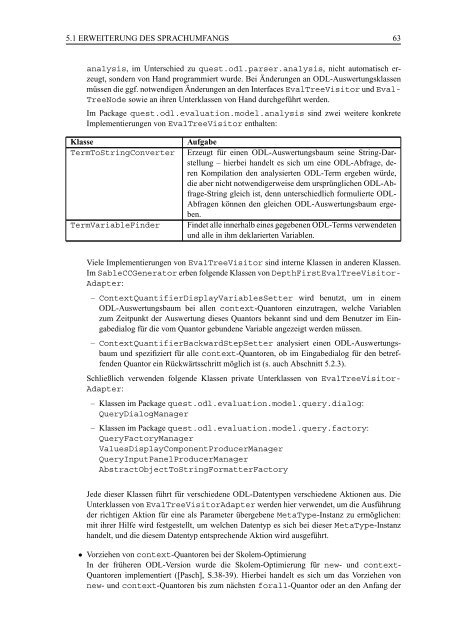 ODL-Sprachkonstrukte und interaktive Benutzerschnittstelle - TUM