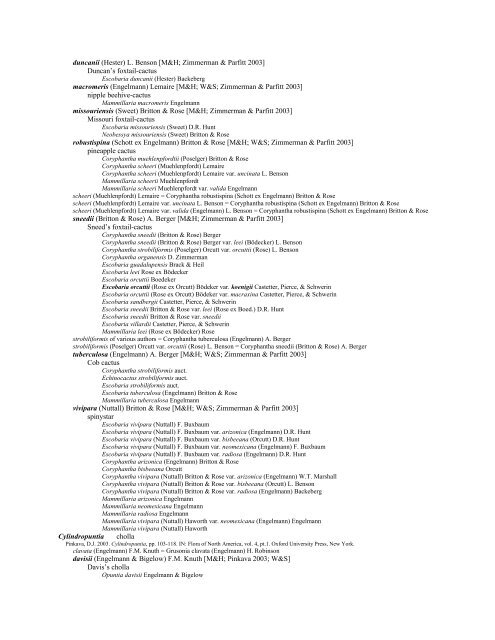 A Working Index of New Mexico Vascular Plant Names