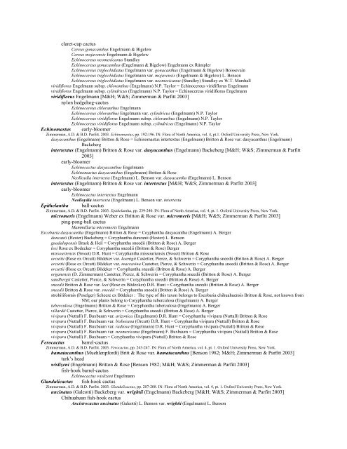 A Working Index of New Mexico Vascular Plant Names