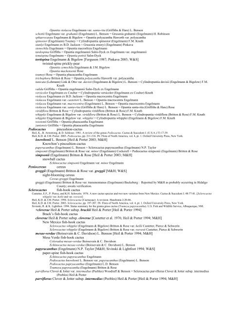 A Working Index of New Mexico Vascular Plant Names