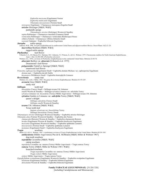 A Working Index of New Mexico Vascular Plant Names