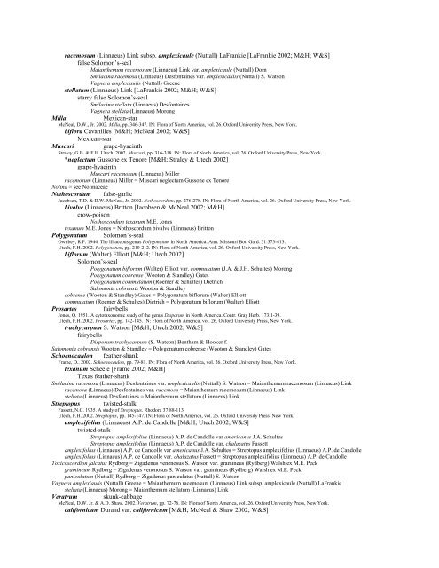 A Working Index of New Mexico Vascular Plant Names