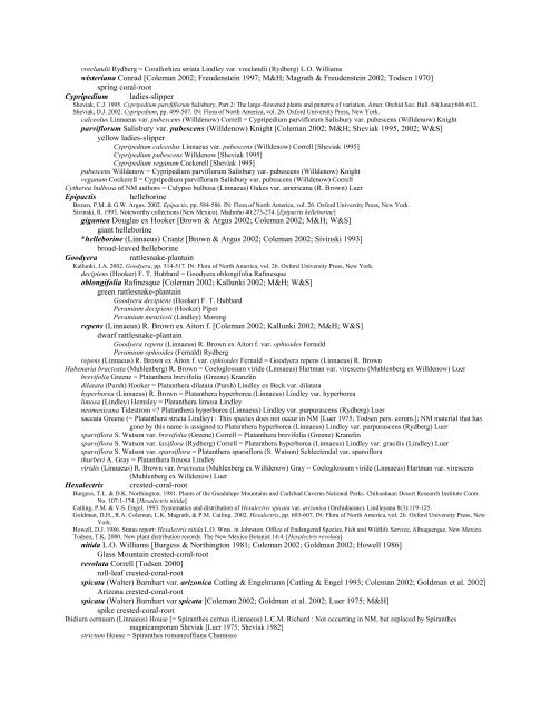 A Working Index of New Mexico Vascular Plant Names