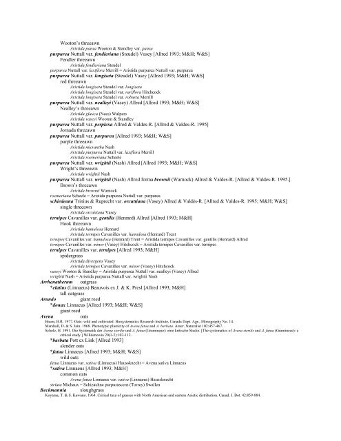 A Working Index of New Mexico Vascular Plant Names