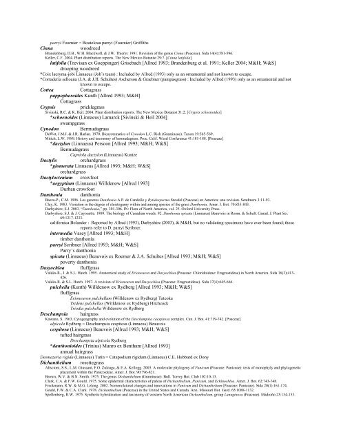 A Working Index of New Mexico Vascular Plant Names