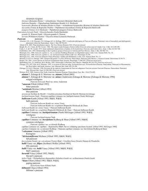 A Working Index of New Mexico Vascular Plant Names