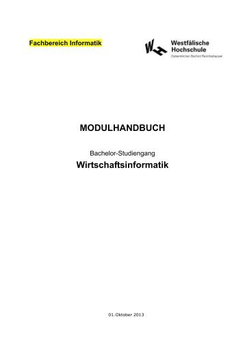 MODULHANDBUCH Wirtschaftsinformatik - WestfÃ¤lische Hochschule