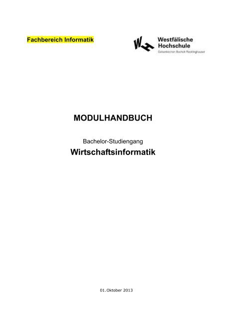 MODULHANDBUCH Wirtschaftsinformatik - WestfÃ¤lische Hochschule