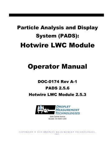 Hotwire LWC PADS Manual - Droplet Measurement Technologies