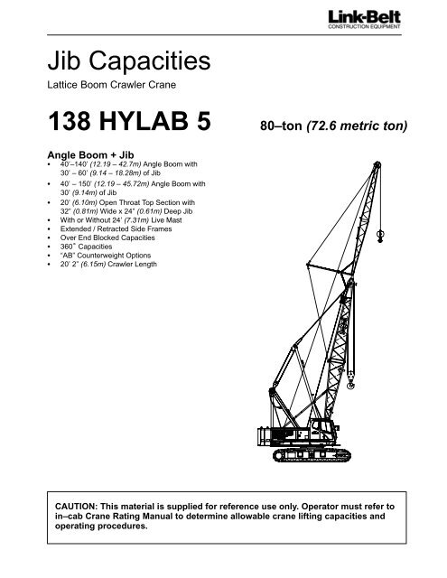 138 HYLAB 5 80–ton - Link-Belt Construction Equipment