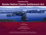 Alaska Native Claims Settlement Act - Sealaska Heritage Institute