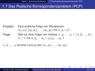 1.7 Das Postsche Korrespondenzproblem (PCP) - UniversitÃ¤t Kassel