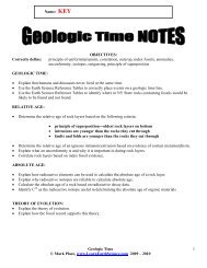 Geologic Time Notes Key - Learn Earth Science