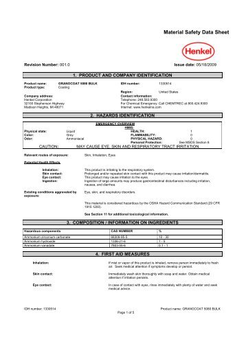 Granocoat 5080 MSDS - Henkel